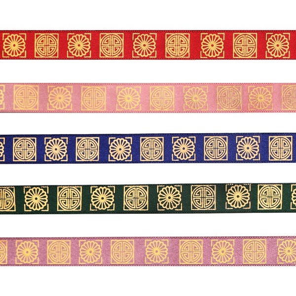 U 6000 전통문양 금박리본 A (15mm 8yd) 전통무늬리본