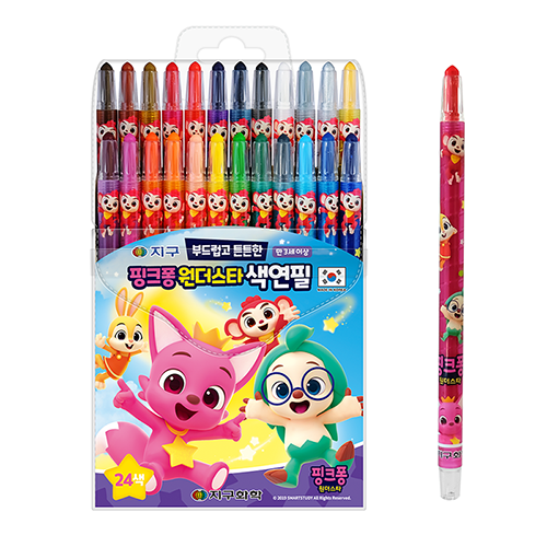 지구 핑크퐁 원더스타 색연필 12색 24색 샤프식색연필